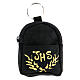 Black backpack key ring hand painted IHS s1