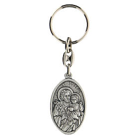 St Joseph keychain with writing 4 cm oval