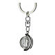 Saint Benedict keychain silvered revolving crescent s2