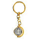 Saint Benedict key ring, gold plated, swing half-moon s1