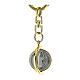 Saint Benedict key ring, gold plated, swing half-moon s2