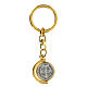 Saint Benedict key ring, gold plated, swing half-moon s3