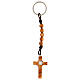 Schlüsselanhänger aus Olivenbaumholz mit Kreuz, Kordel und Perlen von 4 mm s3