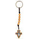 Key ring with cross of Saint Damian and 5 mm beads, Assisi olivewood s1