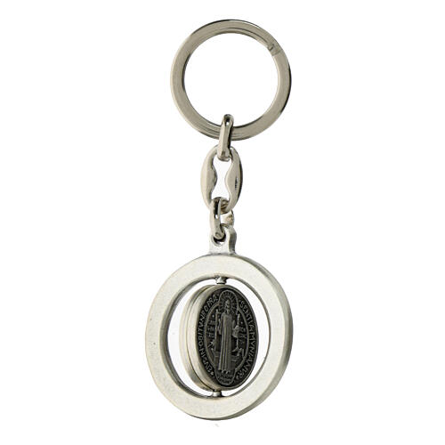 Porte-clés Bénit Saint Benoît - Médaille De Protection Bénie, Avec Pochette Velours, Idéal Pour Voiture Ou Voyage