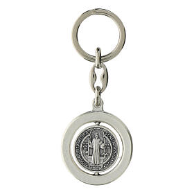 St Benedict keychain revolving aluminum 4 cm