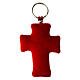 Schlüsselanhänger zum Jubiläum 2025, mit Plüschkreuz, rot, Samt, 8x6cm s4