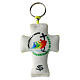 Key ring of 2025 Jubilee, velvet cross, yellow on the back, 3x2 in s1