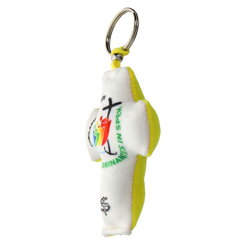 Portachiavi Giubileo 2025 bianco giallo velluto imbottito 2
