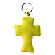 Chaveiro Jubileu 2025 branco amarelo veludo acolchoado 8x6 cm s4