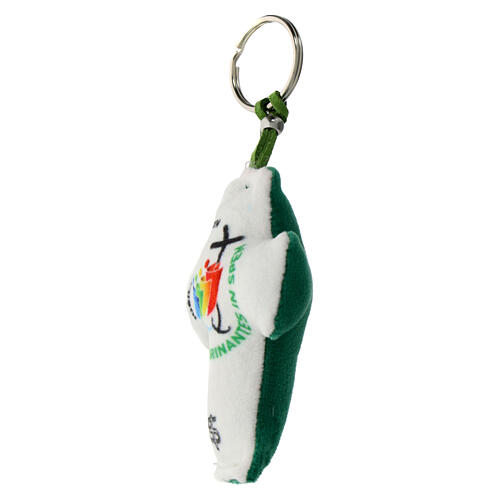 Key ring of 2025 Jubilee, green velvet padded cross, 3x2 in 2