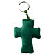 Key ring of 2025 Jubilee, green velvet padded cross, 3x2 in s4