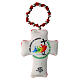 Single decade rosary with 2025 Jubilee cross, red velvet, metal beads s1