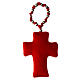 Single decade rosary with 2025 Jubilee cross, red velvet, metal beads s4