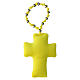 Single decade rosary with 2025 Jubilee cross, yellow padded velvet, metal beads s4