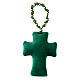 Single decade rosary with 2025 Jubilee cross, metal beads and green velvet s4