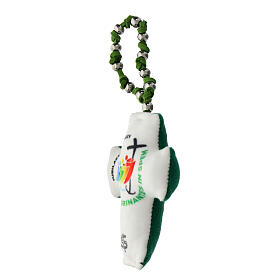 Decena rosario Jubileo 2025 cruz verde alcochada 8x6 cm