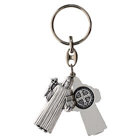 St. Benedict Keychain in Zinc Alloy, 9 cm