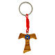 Tau cross key ring Carlo Acutis with red rope s1