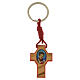 Key ring with cross, red edges, Carlo Acutis' image s1