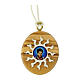 Oval pendant of Carlo Acutis, olivewood white sun s1