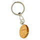 Carlo Acutis' key ring, olivewood medal, white background, 1.2 in s2