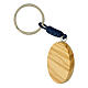 Key ring of Carlo Acutis, blue rays, 1.5x1.3 in olivewood medal s2