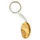 Carlo Acutis keychain white rays olive wood medal, 3x3 cm s2