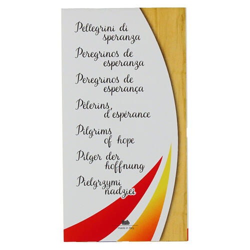 Collana logo ufficiale Giubileo 2025 ulivo laccio marrone 3x3 cm 3
