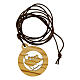 Collana logo ufficiale Giubileo 2025 ulivo laccio marrone 3x3 cm s4