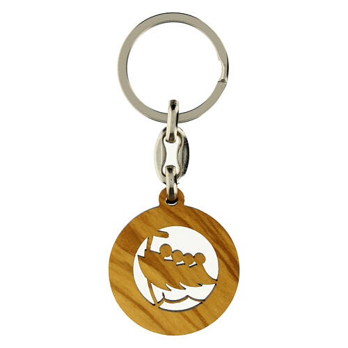 Olive wood keychain with official Jubilee 2025 logo, diam. 3 cm 4