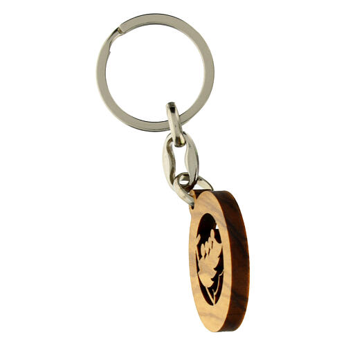 Olive wood keychain with official Jubilee 2025 logo, diam. 3 cm 5