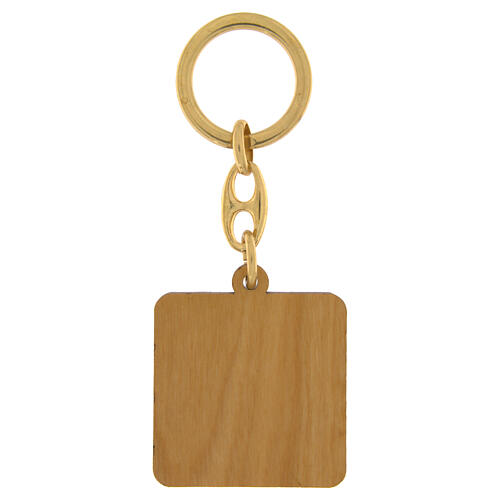 Olive wood Jubilee keychain St. Paul Outside the Walls 4x4 Poor Clares Monastery Albano Laziale 3
