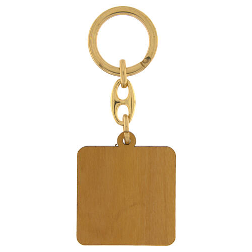 Schlüsselanhänger Jubiläum Olivenholz Rom 4x4 Klarissenkloster Albano Laziale 3