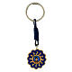 Carlo Acutis Keychain Sun Blue Background Olive Wood s1