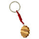 Carlo Acutis' key ring, sun with red background, olivewood s2