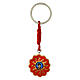 Carlo Acutis Keychain Red Background in Olive Wood s1