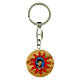 Key ring of Carlo Acutis, olivewood medal of 1.4 in, red rays s1