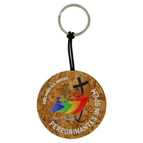 Portachiavi rotondo sughero Giubileo 2025 logo Latino 1