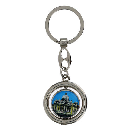 Keychain with revolving medal Jubilee logo and St. Peter, 3 cm 1