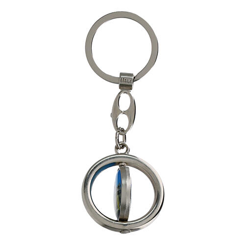 Keychain with revolving medal Jubilee logo and St. Peter, 3 cm 3