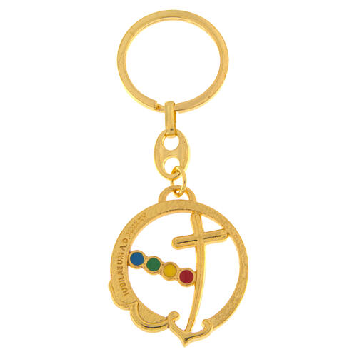 Chaveiro 4 cm Jubileu dourado cruz âncora Endless 1