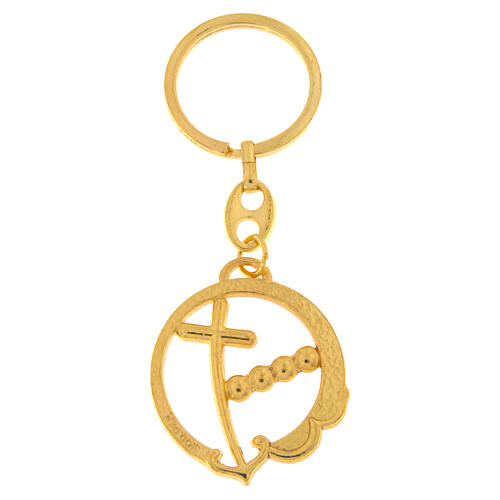 Chaveiro 4 cm Jubileu dourado cruz âncora Endless 2