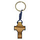 Key ring with cross, blue edges, image of Carlo Acutis s2