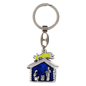 Nativity Scene Keychain with Enameled Comet Star