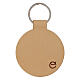 Round leather key ring  with footsteps imprint, 2-inch diameter s2