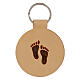Llavero redondo cuero huellas pies diam. 5 cm s1