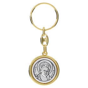 Two-tone Carlo Acutis key ring, 1.2 in, zamak