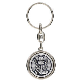 Carlo Acutis silver key ring, 1.2 in, zamak