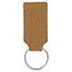 Rectangular stitched cork key ring with St. Francis of Assisi s3